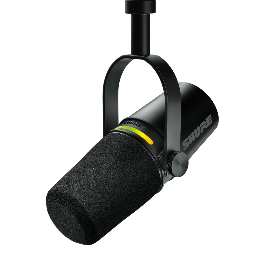 Shure MV7+ podcast microphone in black
